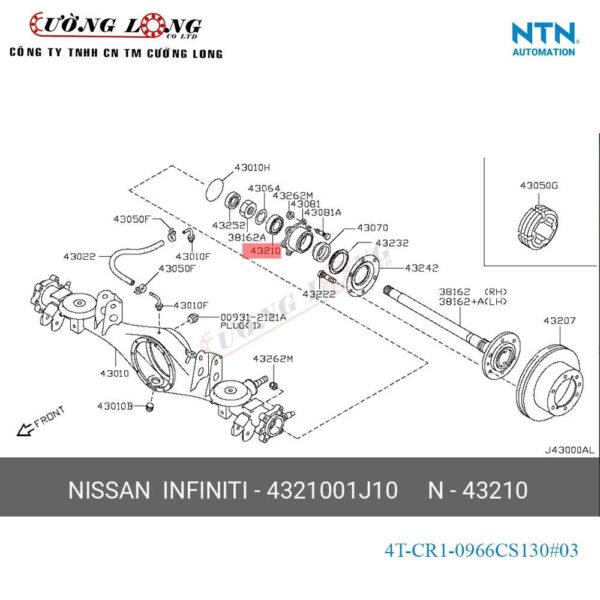 Vòng bi NTN 4T-CR1-0966CS130#03 45x90x54/51 - Ảnh 3