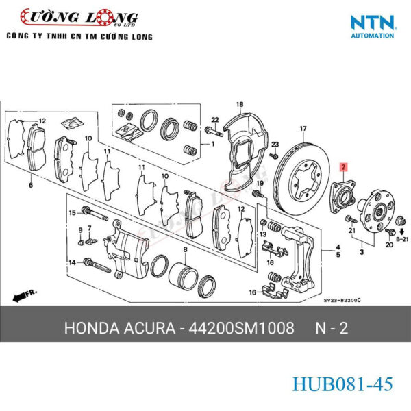 Bạc đạn bánh trước Honda Accord - NTN HUB081-45 - Ảnh 5