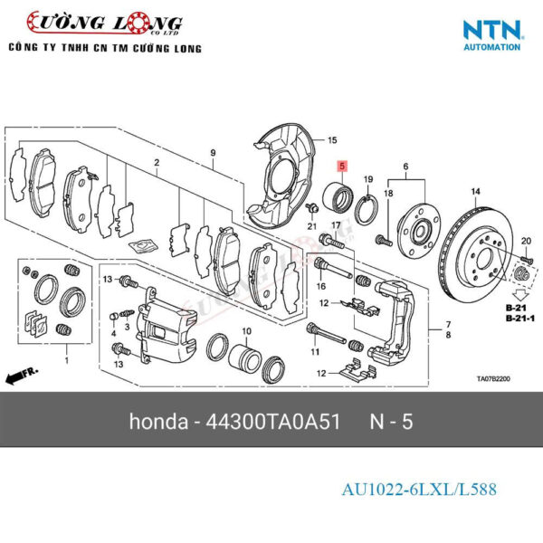 Vòng bi AU1022-6LXL/L588 52x91x40 ABS