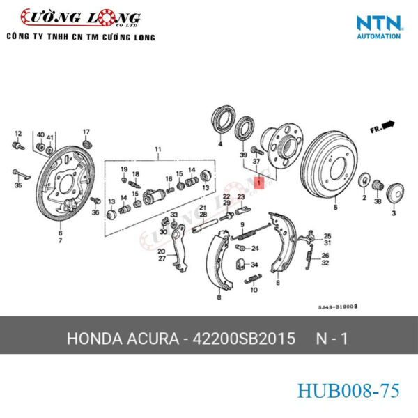 Bạc Đạn Bánh Sau Honda City - NTN HUB008-75 - Ảnh 2