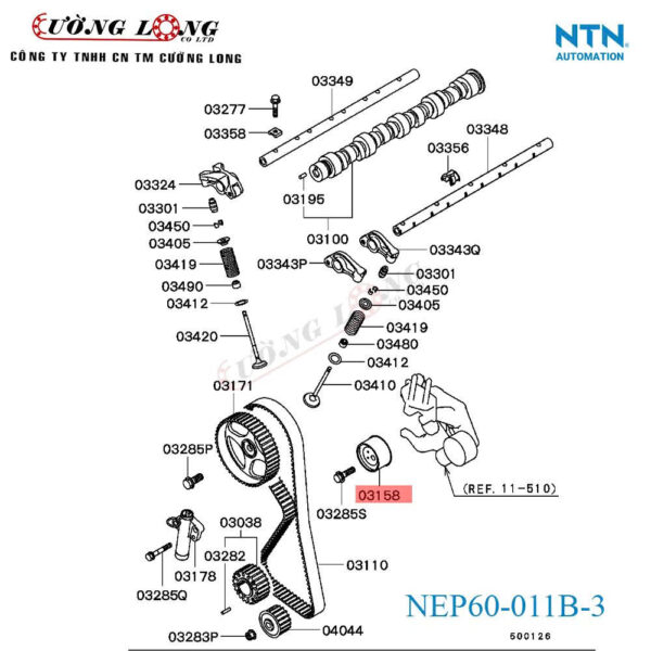 Bi Tăng Cam Xe Mitsubishi Triton Máy Xăng  - NTN NEP60-011B-3 - Ảnh 3