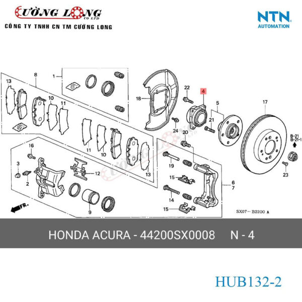 Bạc đạn bánh trước Honda Odyssey 94~00 - NTN HUB132-2 - Ảnh 3