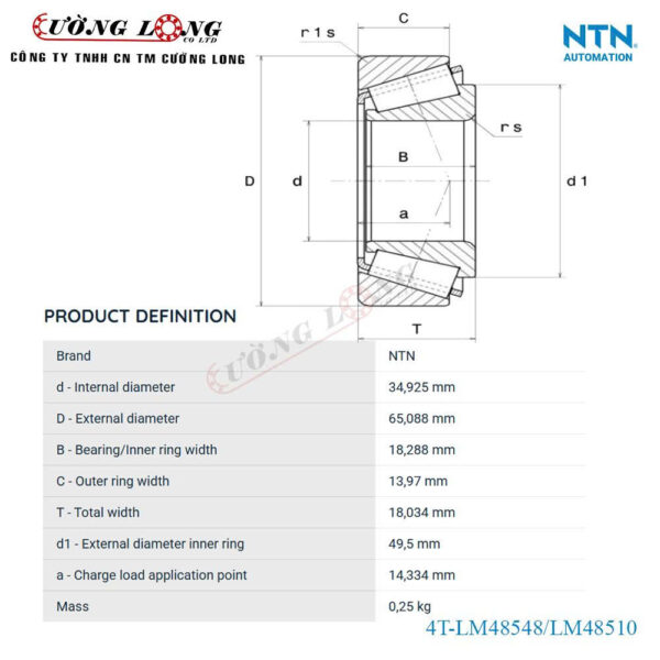 Vòng Bi NTN 4T-LM48548/LM48510