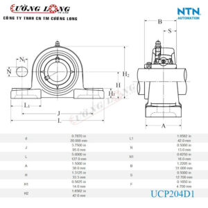 Gối đỡ UCP204D1 giá NTN