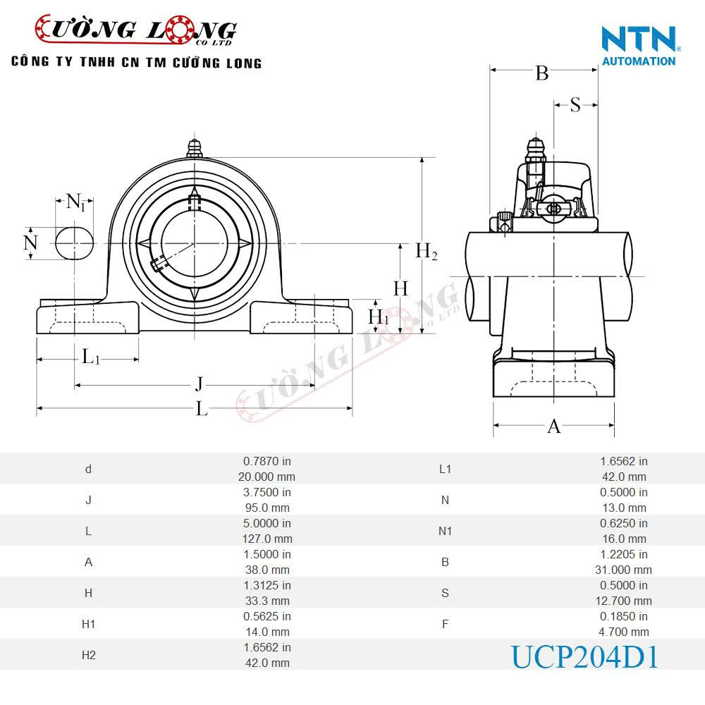 Gối đỡ UCP204D1 giá NTN
