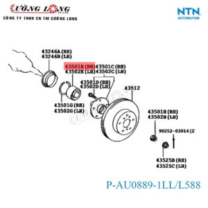 Bạc đạn bánh trước Toyota Corolla - NTN P-AU0889-1LL/L588