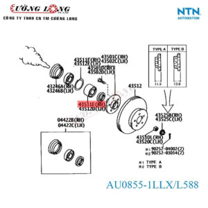 Bạc đạn bánh trước Toyota Rush 2006-2017 - NTN AU0855-1LLX/L588