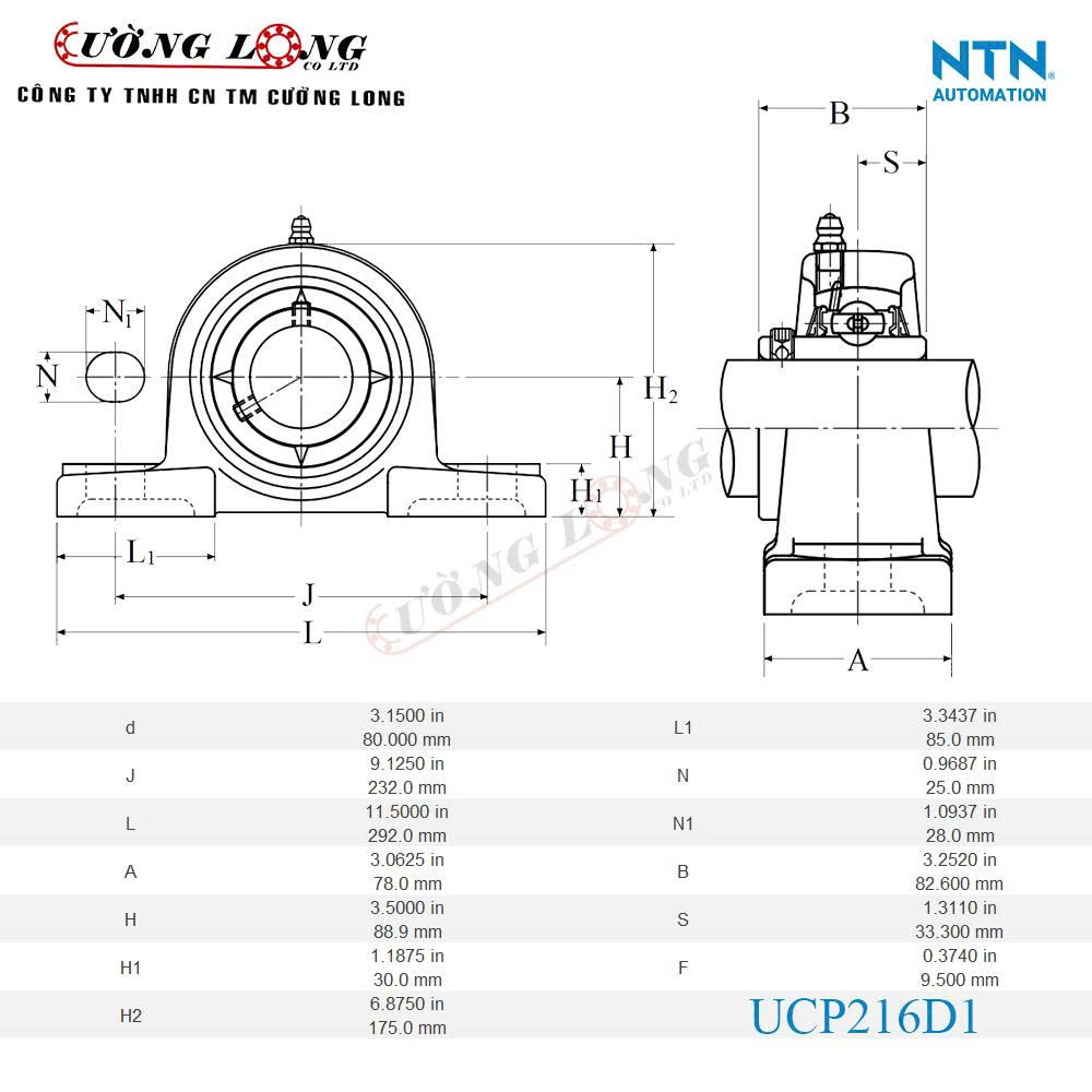 Gối đỡ UCP216D1 NTN