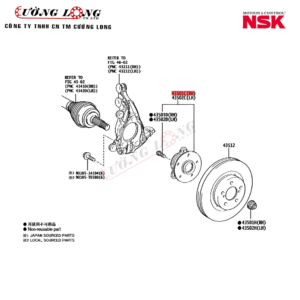 BẠC ĐẠN BÁNH TRƯỚC TOYOTA COROLLA CROSS